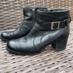 Harley Davidson Black Leather Zip Ankle Boots Booties 7.5 Punk Moto Goth Grunge
